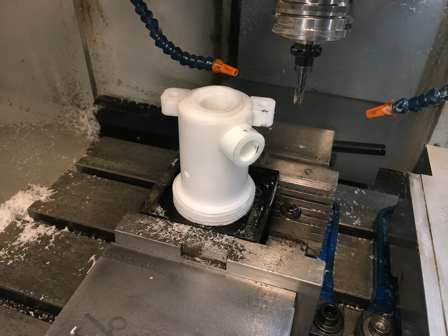 CNC machining POM body component for a customer assembly