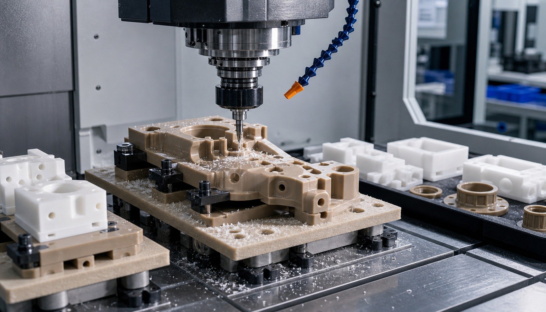 PPO-GF20 vacuum degassing chamber CNC machined engineering plastic component