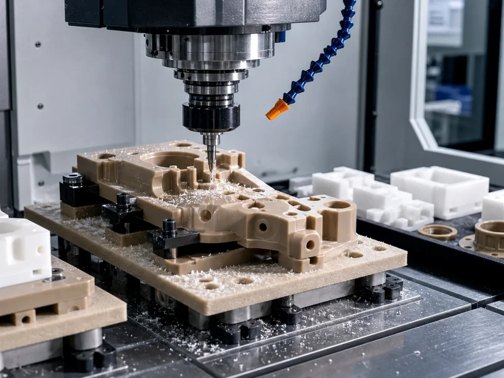 Precision plastic CNC machining equipment for PMMA PEEK and PAI components